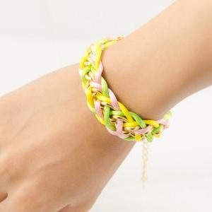 Colorful Woven Chain Bracelet , Braided Bracelet ,..