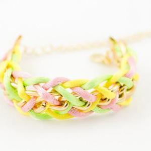 Colorful Woven Chain Bracelet , Braided Bracelet ,..
