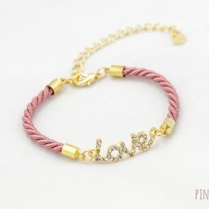 bridesmaid gift love bracelet , Rhi..