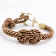 Anchor Nautical knot silk rope bracelet double 8 knot ,Anchor Tie the Knot Bracelet , bridesmaids gift