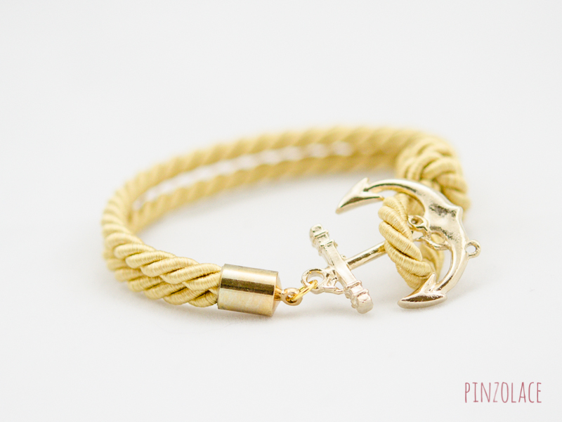 Gold Anchor Rope Bracelet , Anchor Bracelet , Gold Rope Bracelet With Anchor , Bridesmaid Gift Rope Bracelet